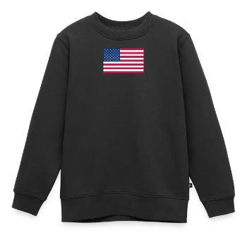 amerikanische Fahne - Kinder Premium Organic Sweatshirt - Schwarz - Vorne - AI Model Kid Female (0cm)