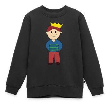 Prince - Kinder Premium Organic Sweatshirt - Schwarz - Vorne - AI Model Kid Female (0cm)