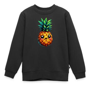 Ananas - Sweat Premium enfant bio - noir - Devant - AI Model Kid Female (0cm)