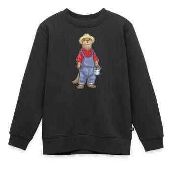 Otter Landwirt Eimer Bauernhof - Kinder Premium Organic Sweatshirt - Schwarz - Vorne - AI Model Kid Female (0cm)