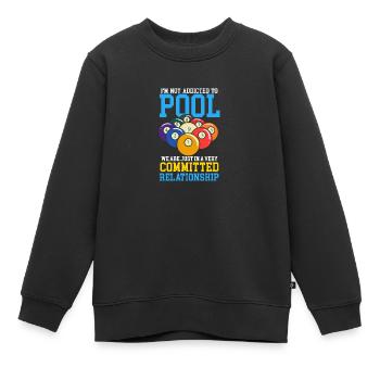 Joueur de billard Cue Sports Billard - Sweat Premium enfant bio - noir - Devant - AI Model Kid Female (0cm)