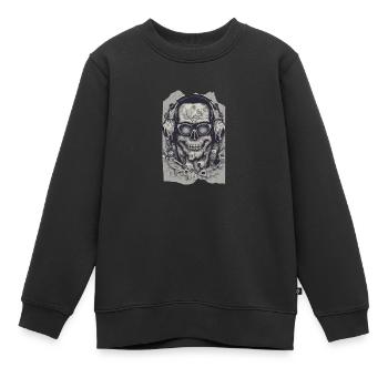 SkullGroove Beats Undead Kopfhörer Metall - Kinder Premium Organic Sweatshirt - Schwarz - Vorne - AI Model Kid Female (0cm)