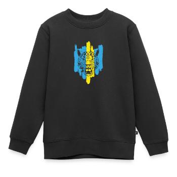 Schneeleopard National Souvenir Kasachstan - Kinder Premium Organic Sweatshirt - Schwarz - Vorne - AI Model Kid Female (0cm)