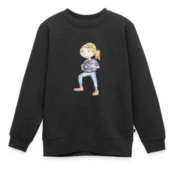 Foto-J. - Kinder Premium Organic Sweatshirt - Schwarz - Vorne - AI Model Kid Female (0cm)