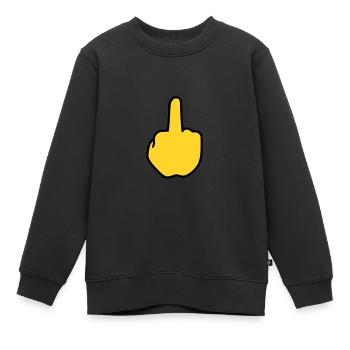 Emoji Middle Finger Sketch Color - Kids Premium Organic Sweatshirt - black - Front - AI Model Kid Female (0cm)