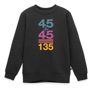 45 + 45 = 135 32 - Kinder Premium Organic Sweatshirt - Schwarz - Vorne - AI Model Kid Female (0cm)