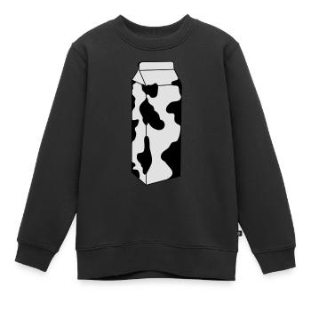 Lait - Sweat Premium enfant bio - noir - Devant - AI Model Kid Female (0cm)