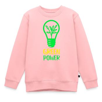 Green Power - énergies renouvelables - Sweat Premium enfant bio - rose - Devant - AI Model Kid Female (0cm)