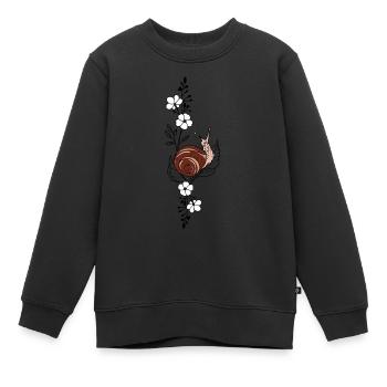 Schnecke - Kinder Premium Organic Sweatshirt - Schwarz - Vorne - AI Model Kid Female (0cm)