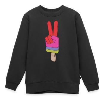 Eis am Stiel Friedenszeichen Peace - Kinder Premium Organic Sweatshirt - Schwarz - Vorne - AI Model Kid Female (0cm)