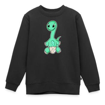 Dinosaurier mit Baby Dinosaurier - Kinder Premium Organic Sweatshirt - Schwarz - Vorne - AI Model Kid Female (0cm)
