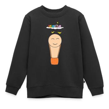 Ballon - Sweat Premium enfant bio - noir - Devant - AI Model Kid Female (0cm)