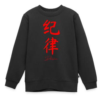 Chinesisch - Kinder Premium Organic Sweatshirt - Schwarz - Vorne - AI Model Kid Female (0cm)