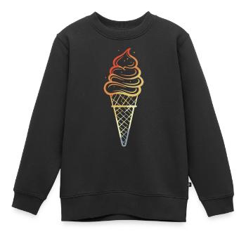 Eiswaffel Skizze Retro Style - Kinder Premium Organic Sweatshirt - Schwarz - Vorne - AI Model Kid Female (0cm)