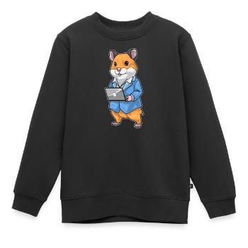 Secrétaire de hamster, bureau d’ordinateur portable - Sweat Premium enfant bio - noir - Devant - AI Model Kid Female (0cm)
