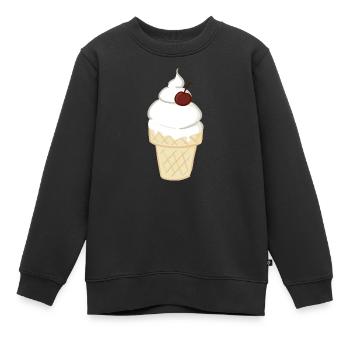 Kirschsüß-Eiskaffee - Kinder Premium Organic Sweatshirt - Schwarz - Vorne - AI Model Kid Female (0cm)