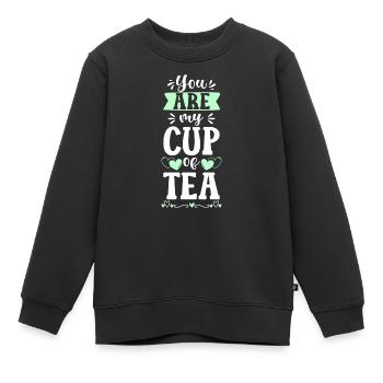 Tee Tasse Grüner Tee Teesorten - Kinder Premium Organic Sweatshirt - Schwarz - Vorne - AI Model Kid Female (0cm)