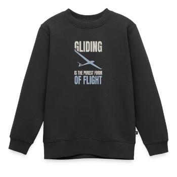 Segelflieger Sprüche | Piloten Segelflug Geschenk - Kinder Premium Organic Sweatshirt - Schwarz - Vorne - AI Model Kid Female (0cm)