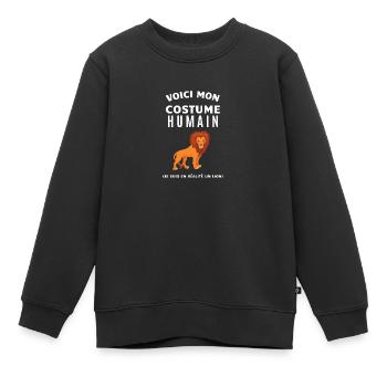 costume humain - Sweat Premium enfant bio - noir - Devant - AI Model Kid Female (0cm)
