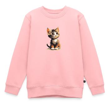 Chaton - Sweat Premium enfant bio - rose - Devant - AI Model Kid Female (0cm)