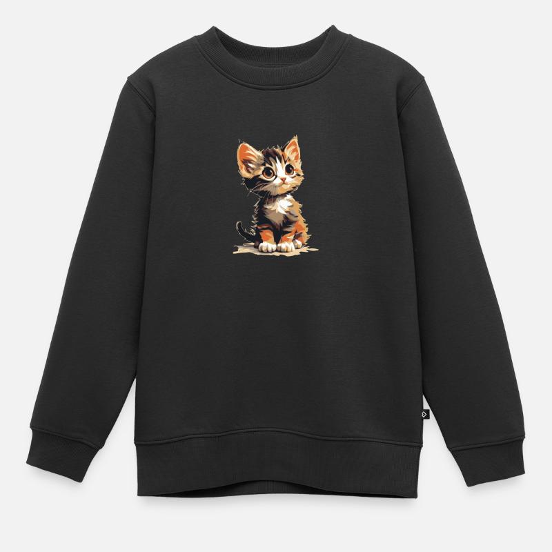 Kätzchen - Kinder Premium Organic Sweatshirt - Schwarz