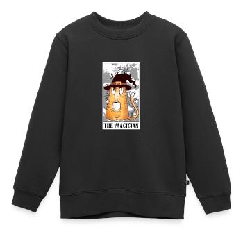Le Tarot Magicien Carte de Tarot Chat Drôle de Tarot Tarot - Sweat Premium enfant bio - noir - Devant - AI Model Kid Female (0cm)