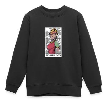 Génial La carte de tarot de la reine africaine Un tarot - Sweat Premium enfant bio - noir - Devant - AI Model Kid Female (0cm)