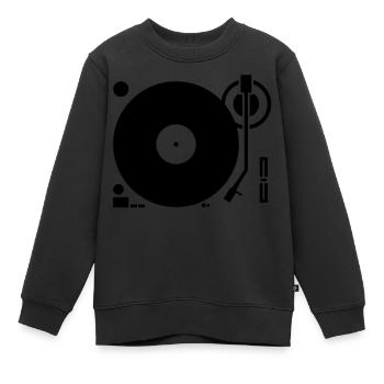 DJ Platines Platine Bras fiche - Sweat Premium enfant bio - noir - Devant - AI Model Kid Female (0cm)
