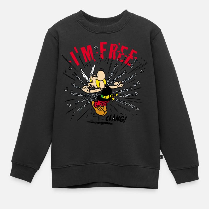 Asterix & Obelix - Asterix 'I'm Free' - Sweat Premium enfant bio - noir