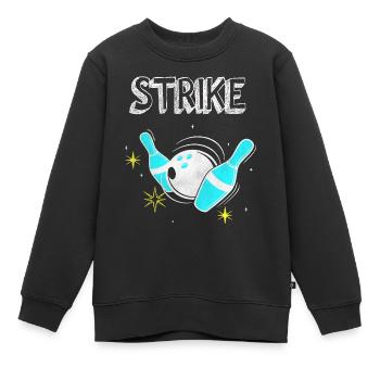 Club de bowling - Sweat Premium enfant bio - noir - Devant - AI Model Kid Female (0cm)