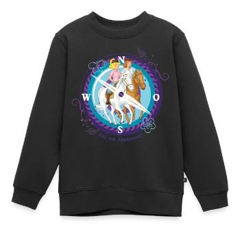 Bibi und Tina 'Auf ins Abenteuer' - Kinder Premium Organic Sweatshirt - Schwarz - Vorne - AI Model Kid Female (0cm)