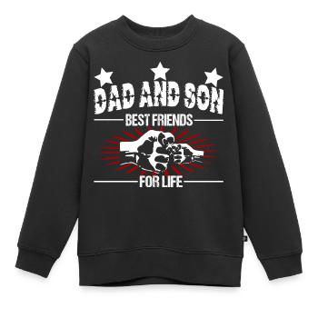 Père et fils, papa et fils, meilleurs amis pour la vie - Sweat Premium enfant bio - noir - Devant - AI Model Kid Female (0cm)