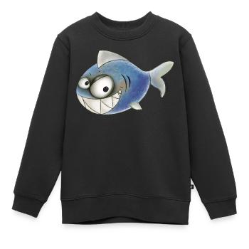 Hoi shark - Kids Premium Organic Sweatshirt - black - Front - AI Model Kid Female (0cm)