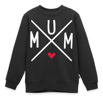 mum - Kinder Premium Organic Sweatshirt - Schwarz - Vorne - AI Model Kid Female (0cm)