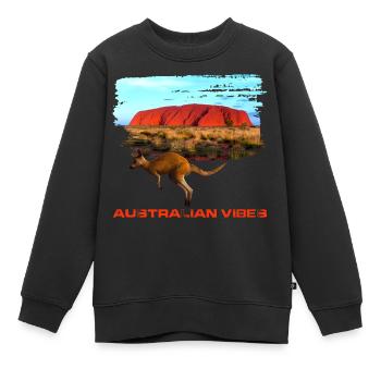 Australia 1 - Kids Premium Organic Sweatshirt - black - Front - AI Model Kid Female (0cm)