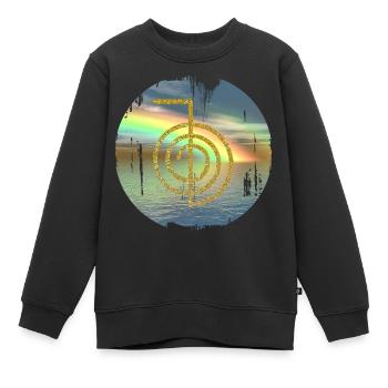 cho ku rei gold vor regenbogen - Kinder Premium Organic Sweatshirt - Schwarz - Vorne - AI Model Kid Female (0cm)