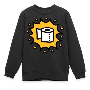 Papier toilette papier toilette papier - Sweat Premium enfant bio - noir - Devant - AI Model Kid Female (0cm)