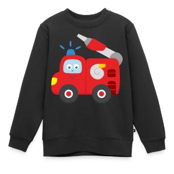 Camion de pompiers Bébé Enfant Enfant - Sweat Premium enfant bio - noir - Devant - AI Model Kid Female (0cm)