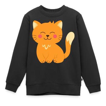 Bébé Chat - Sweat Premium enfant bio - noir - Devant - AI Model Kid Female (0cm)