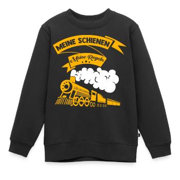 Meine Schienen meine Regeln Modelleisenbahn - Kinder Premium Organic Sweatshirt - Schwarz - Vorne - AI Model Kid Female (0cm)