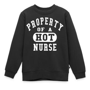 Property of a HOT Nurse - Sweat Premium enfant bio - noir - Devant - AI Model Kid Female (0cm)