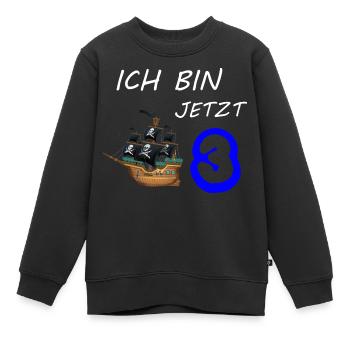 Ich bin jetzt 3 - Kinder Premium Organic Sweatshirt - Schwarz - Vorne - AI Model Kid Female (0cm)
