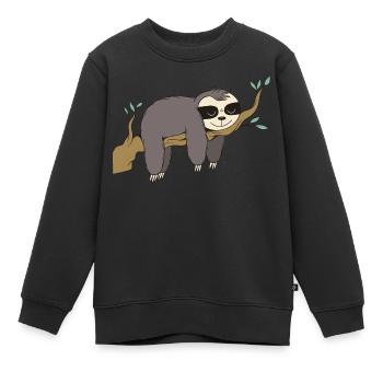 Faultier ist faul auf dem Baum Lustiges Bild - Kinder Premium Organic Sweatshirt - Schwarz - Vorne - AI Model Kid Female (0cm)