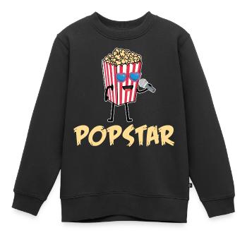 Popcorn - Kinder Premium Organic Sweatshirt - Schwarz - Vorne - AI Model Kid Female (0cm)