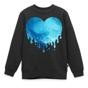 Schmelzendes Eis Gletscher Herz - Kinder Premium Organic Sweatshirt - Schwarz - Vorne - AI Model Kid Female (0cm)