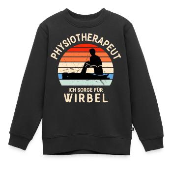 Physiotherapeut, ich sorge für Wirbel! - Kinder Premium Organic Sweatshirt - Schwarz - Vorne - AI Model Kid Female (0cm)
