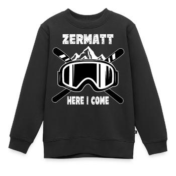 Zermatt Ski Sknowboard - Kinder Premium Organic Sweatshirt - Schwarz - Vorne - AI Model Kid Female (0cm)