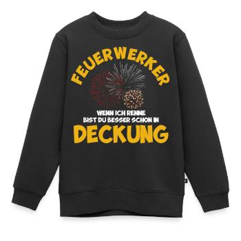 Feuerwerker Feuerwerk Pyrotechniker Geschenk - Kinder Premium Organic Sweatshirt - Schwarz - Vorne - AI Model Kid Female (0cm)