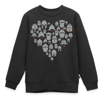 casques médiévaux coeur Moyen Âge - Sweat Premium enfant bio - noir - Devant - AI Model Kid Female (0cm)