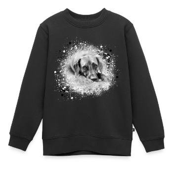 chien rhodesian ridgeback, race de chien, graffiti - Sweat Premium enfant bio - noir - Devant - AI Model Kid Female (0cm)